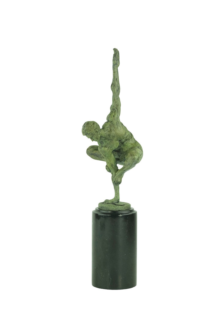 Bronze sculpture of a male gymnast