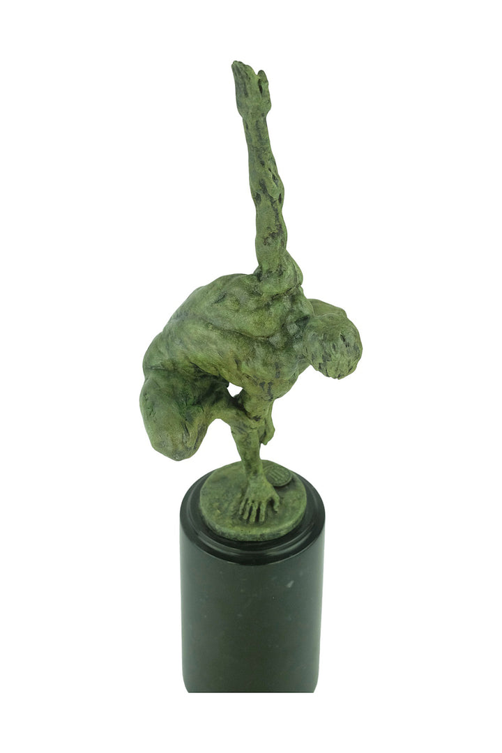 Bronze sculpture of a male gymnast