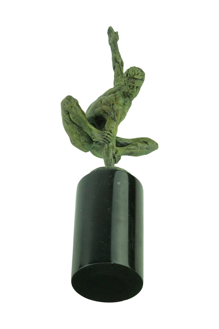 Bronze sculpture of a male gymnast