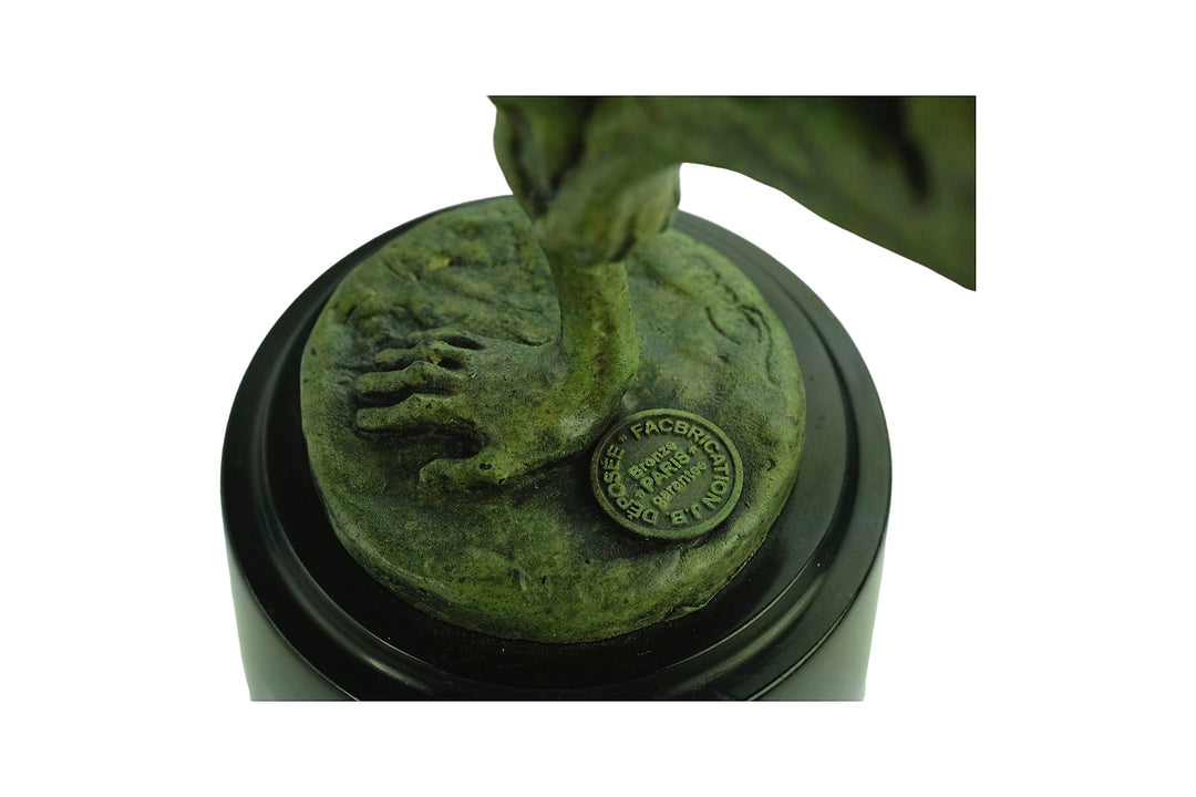 Bronze sculpture of a male gymnast
