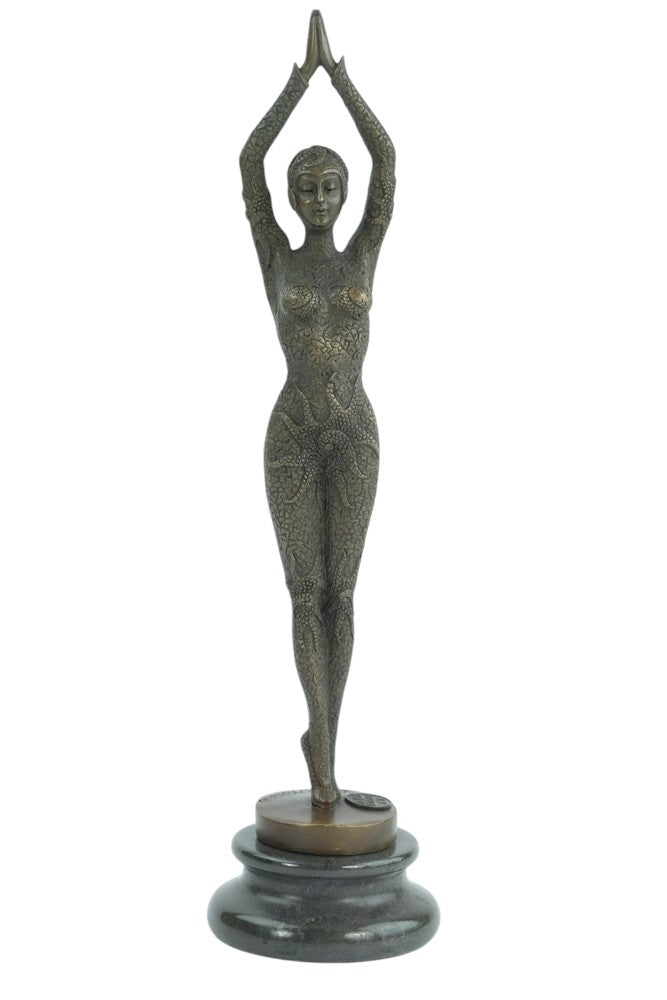 Bronze sculpture of an egyptian dancer in Art Deco style
