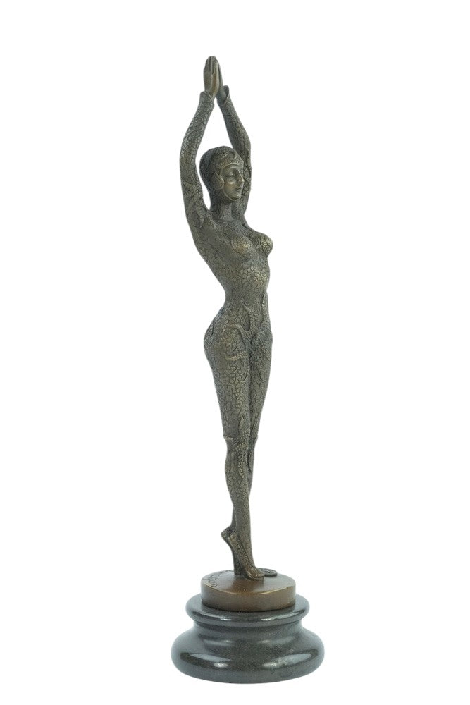 Bronze sculpture of an egyptian dancer in Art Deco style