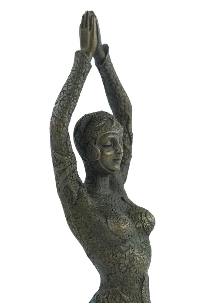 Bronze sculpture of an egyptian dancer in Art Deco style