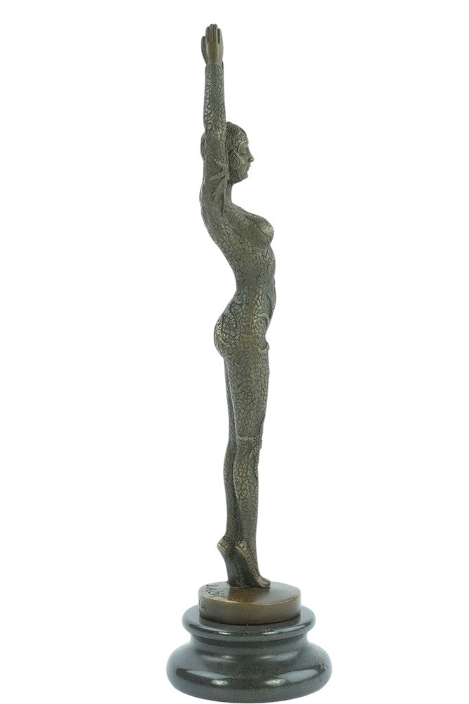 Bronze sculpture of an egyptian dancer in Art Deco style