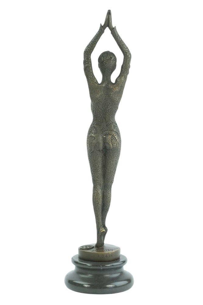 Bronze sculpture of an egyptian dancer in Art Deco style