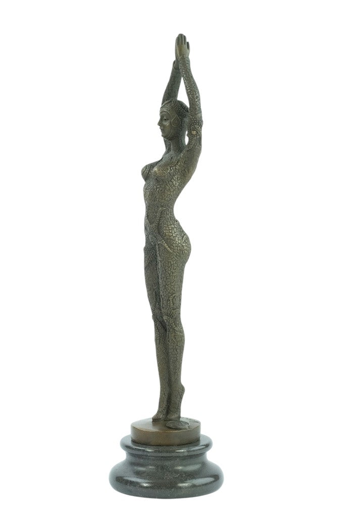Bronze sculpture of an egyptian dancer in Art Deco style