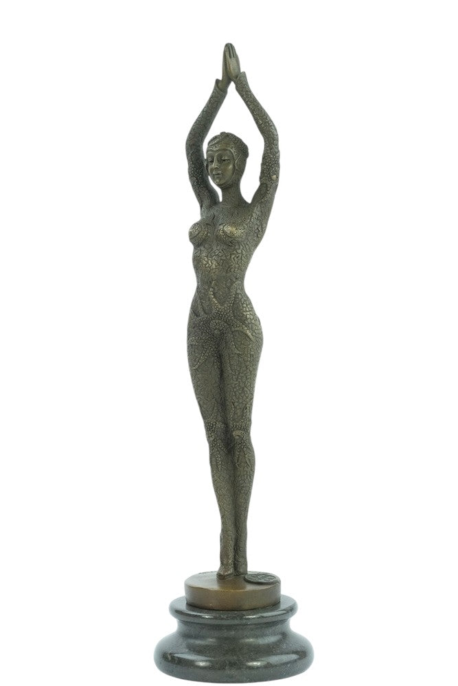 Bronze sculpture of an egyptian dancer in Art Deco style