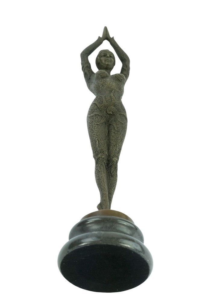 Bronze sculpture of an egyptian dancer in Art Deco style