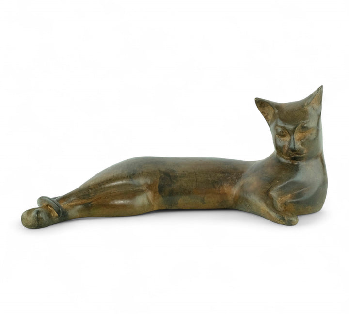 Bronze cat sculpture by Pierre Chenet