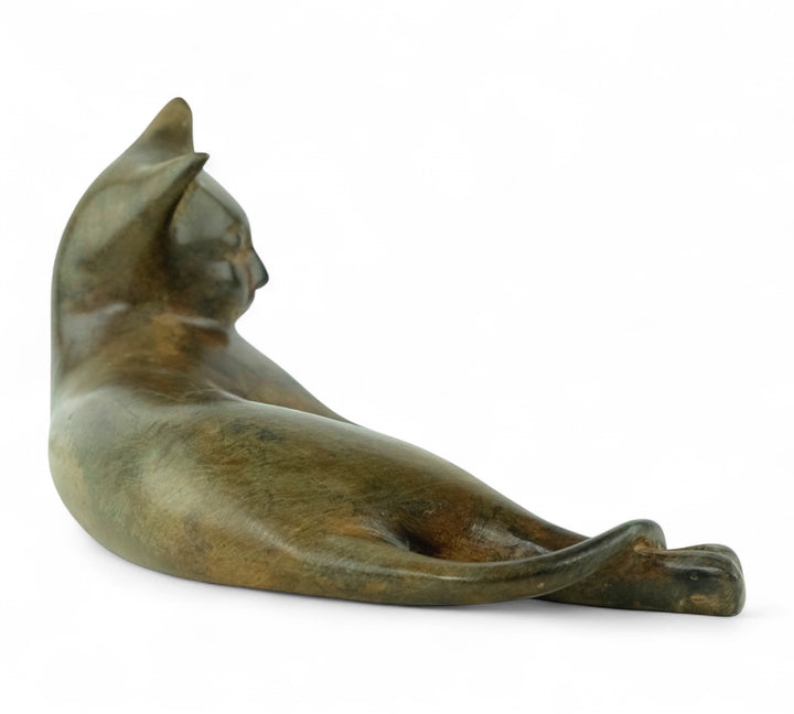Bronze cat sculpture by Pierre Chenet