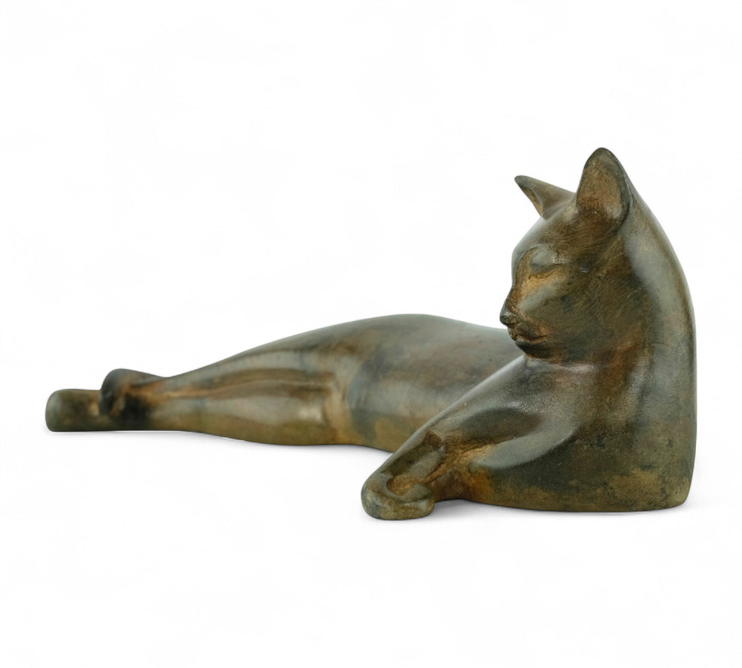 Bronze cat sculpture by Pierre Chenet