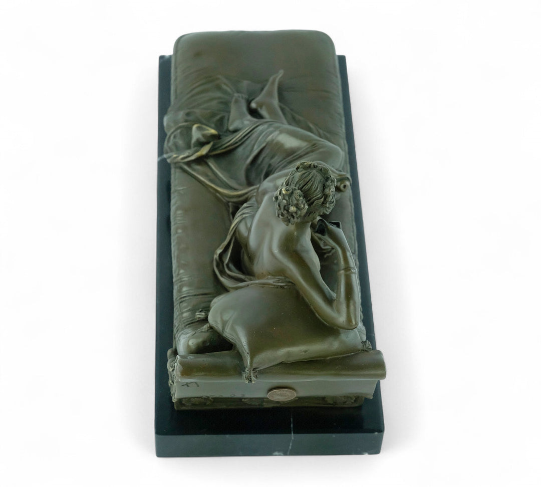 Bronze sculpture of Pauline Bonaparte on a chaise longue