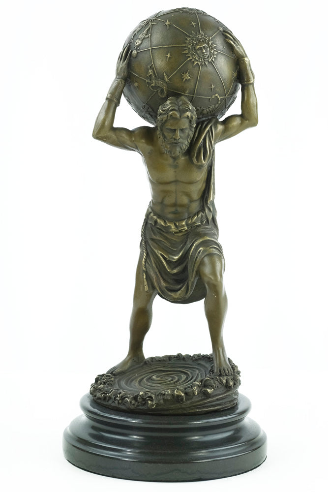 Bronze sculpture of Atlas carrying the world