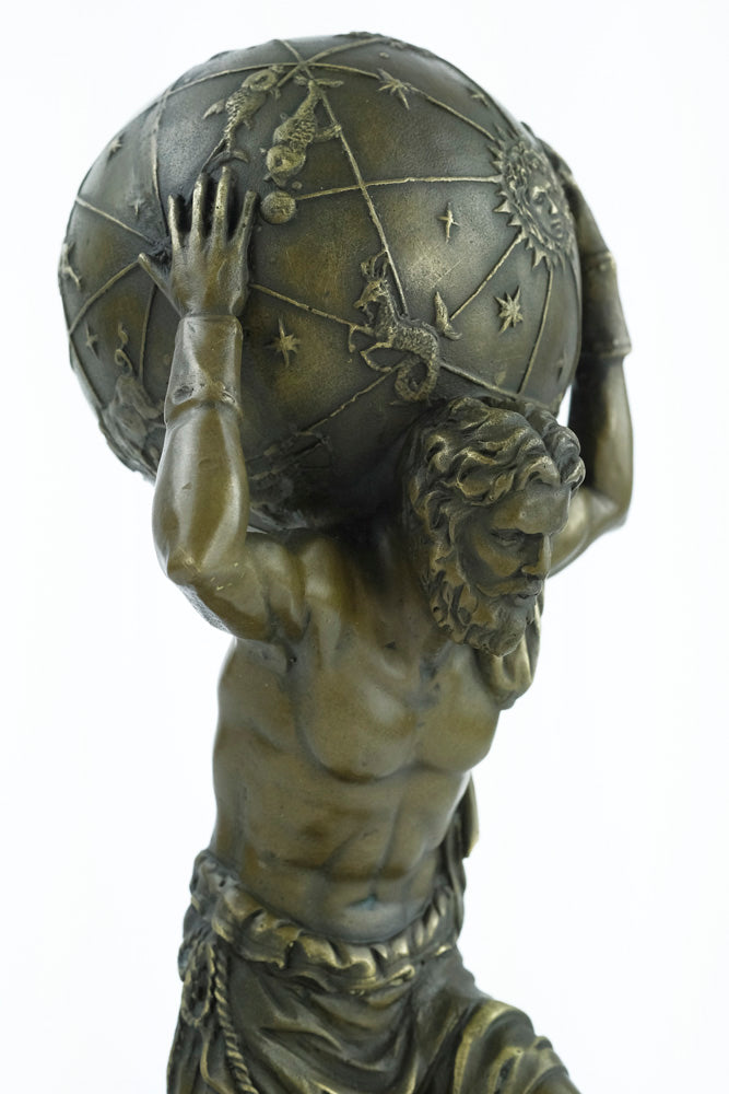 Bronze sculpture of Atlas carrying the world