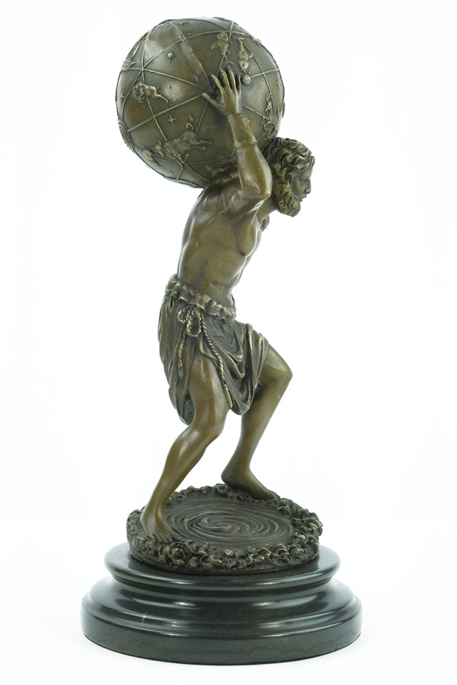 Bronze sculpture of Atlas carrying the world