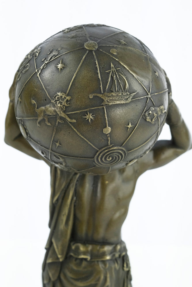Bronze sculpture of Atlas carrying the world