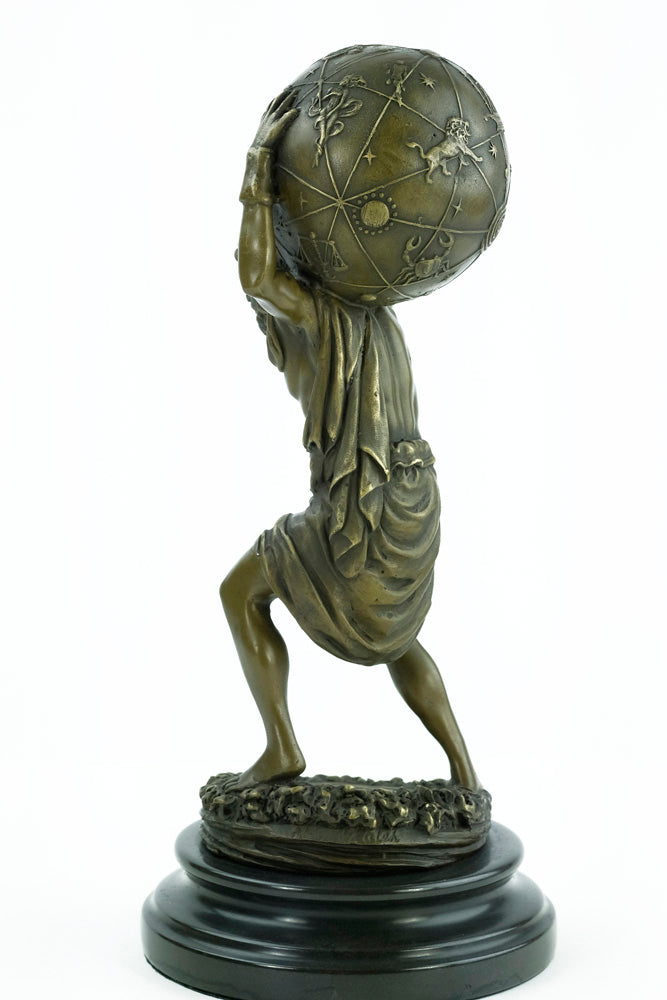 Bronze sculpture of Atlas carrying the world