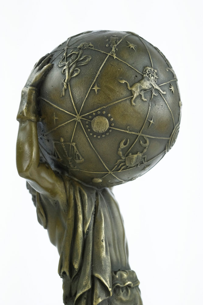 Bronze sculpture of Atlas carrying the world