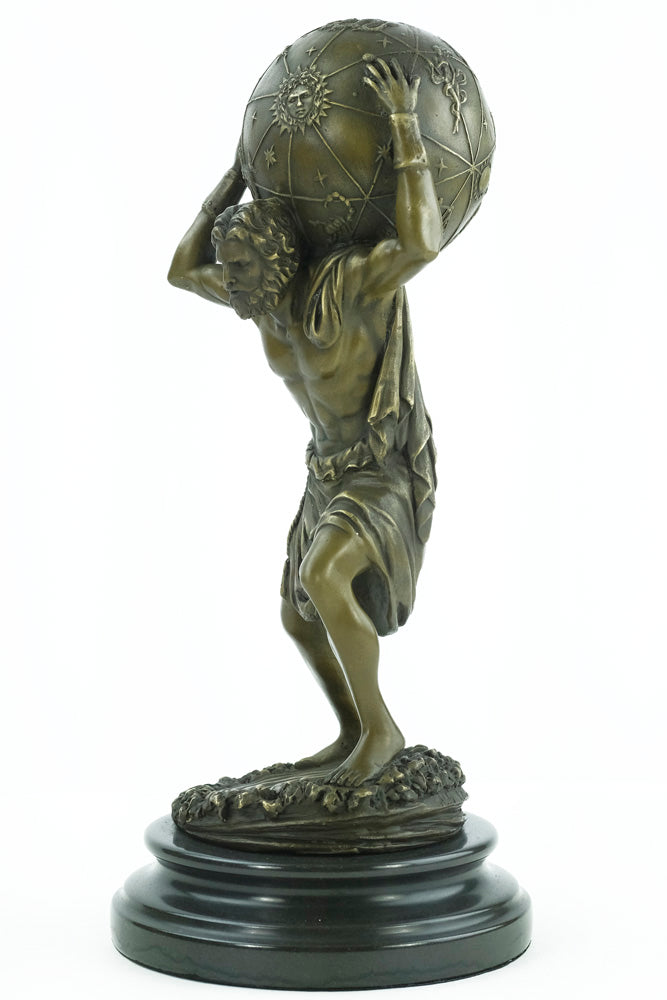 Bronze sculpture of Atlas carrying the world