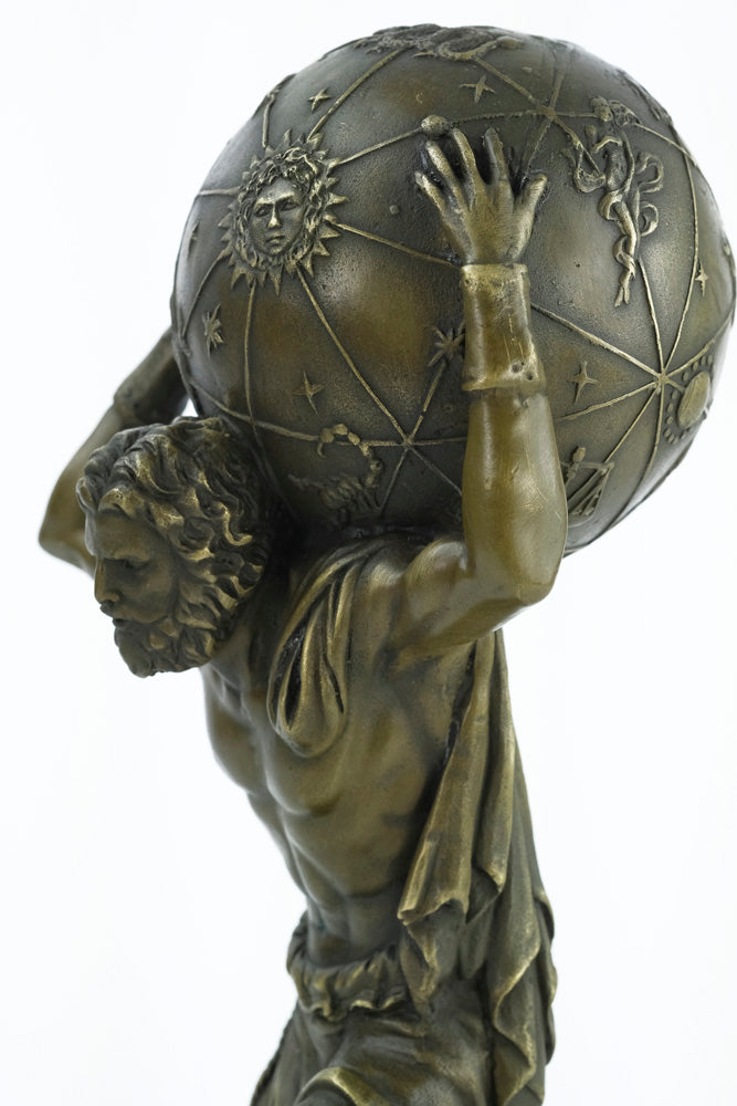 Bronze sculpture of Atlas carrying the world