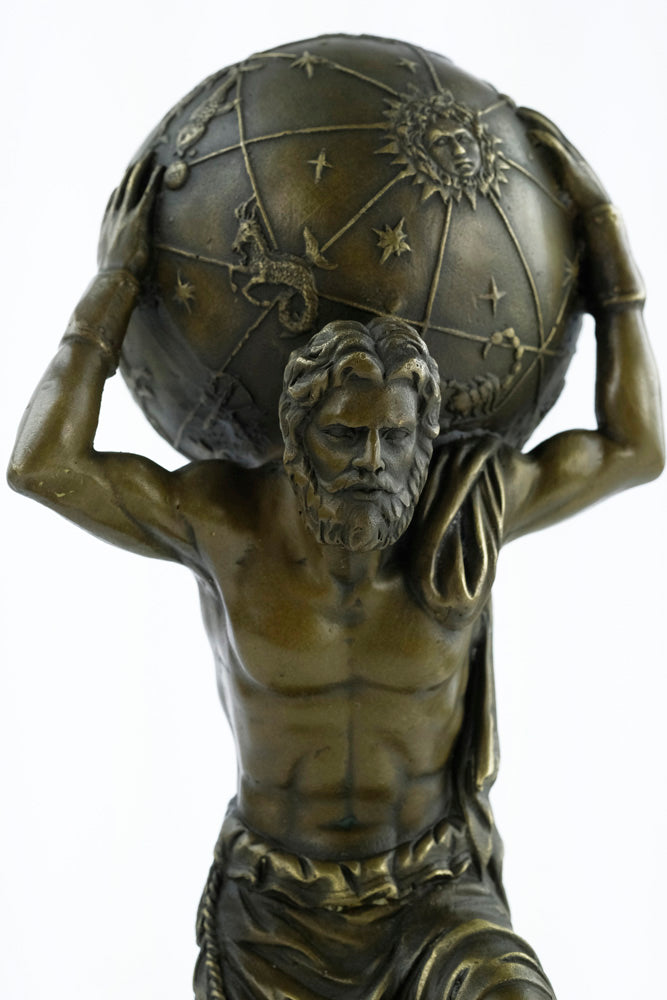 Bronze sculpture of Atlas carrying the world