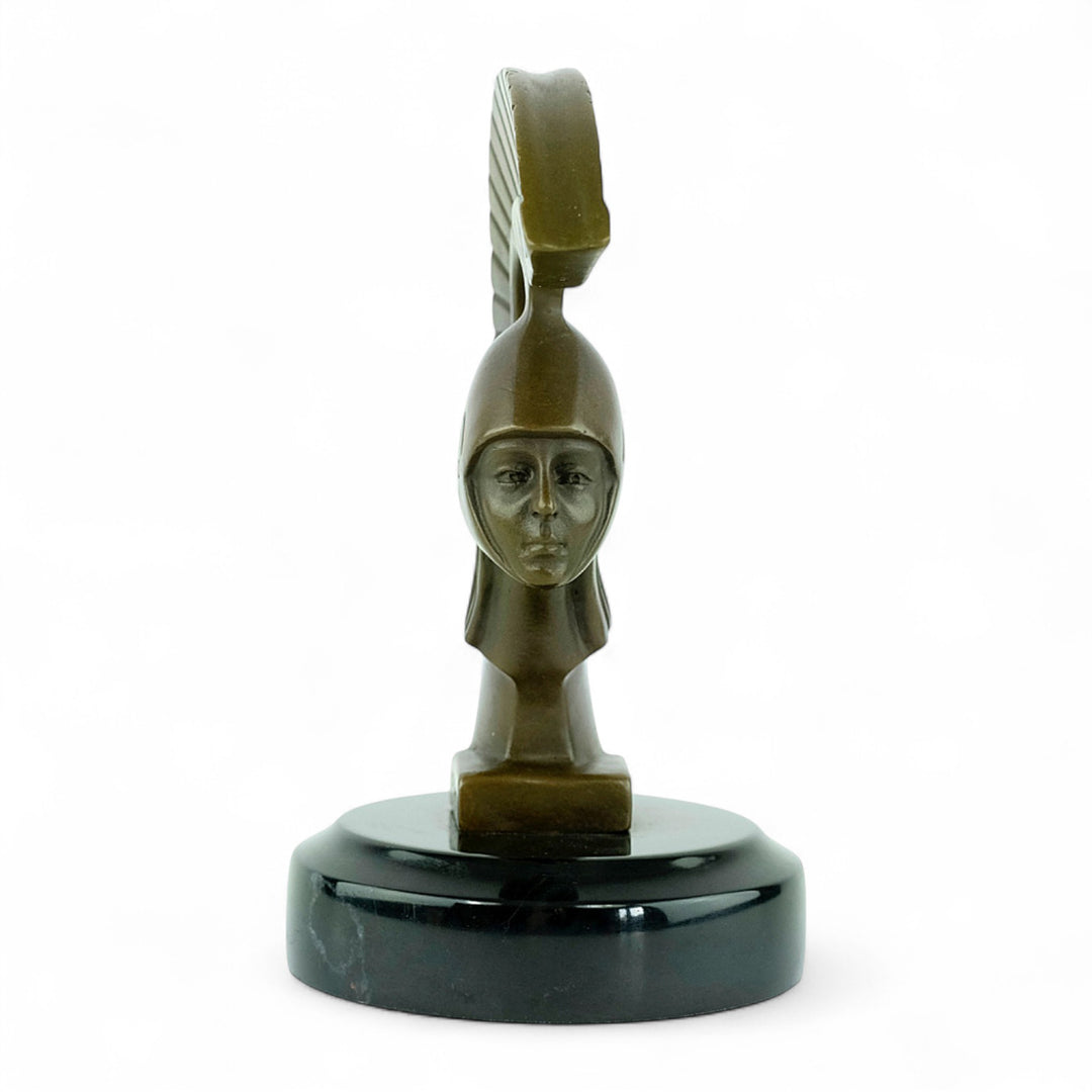 Bronze Spartan car mascot in Art Deco style