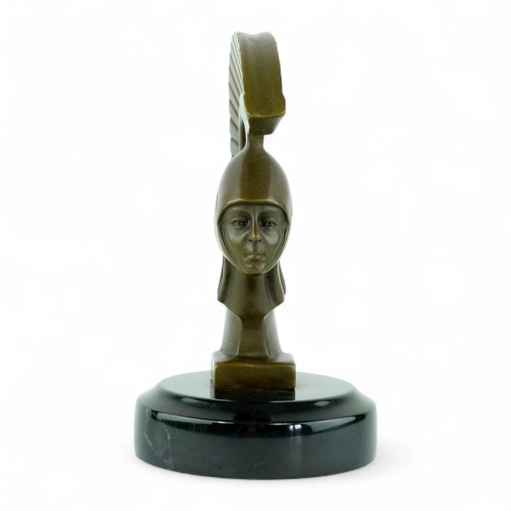 Bronze Spartan car mascot in Art Deco style