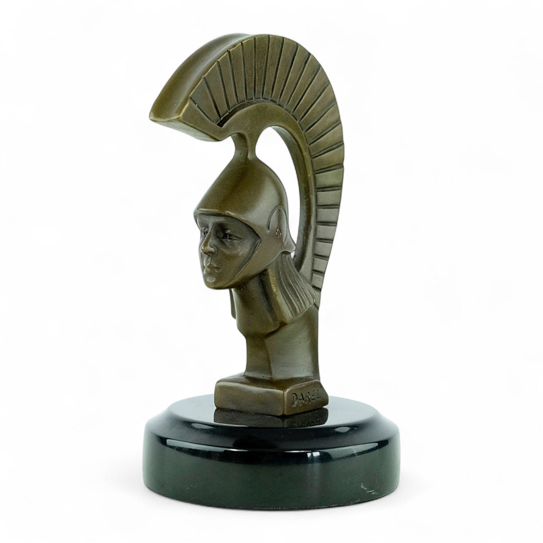 Bronze Spartan car mascot in Art Deco style