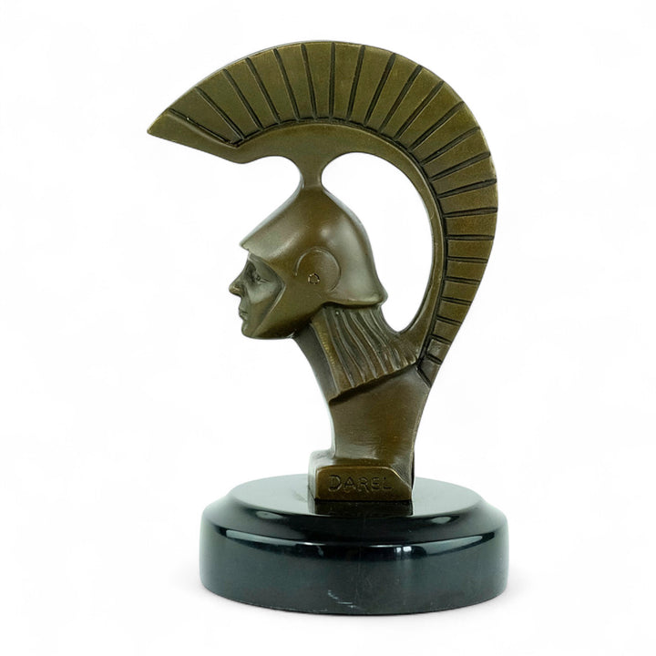 Bronze Spartan car mascot in Art Deco style