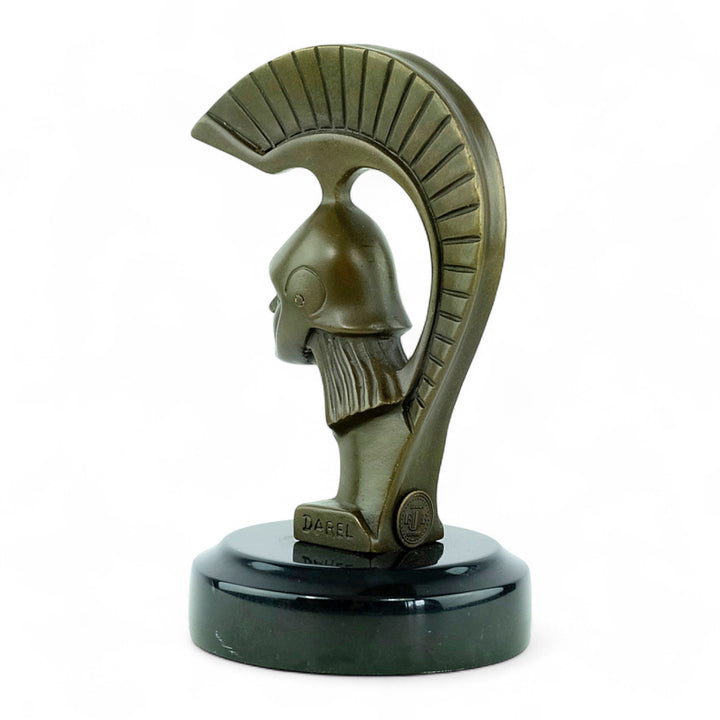 Bronze Spartan car mascot in Art Deco style