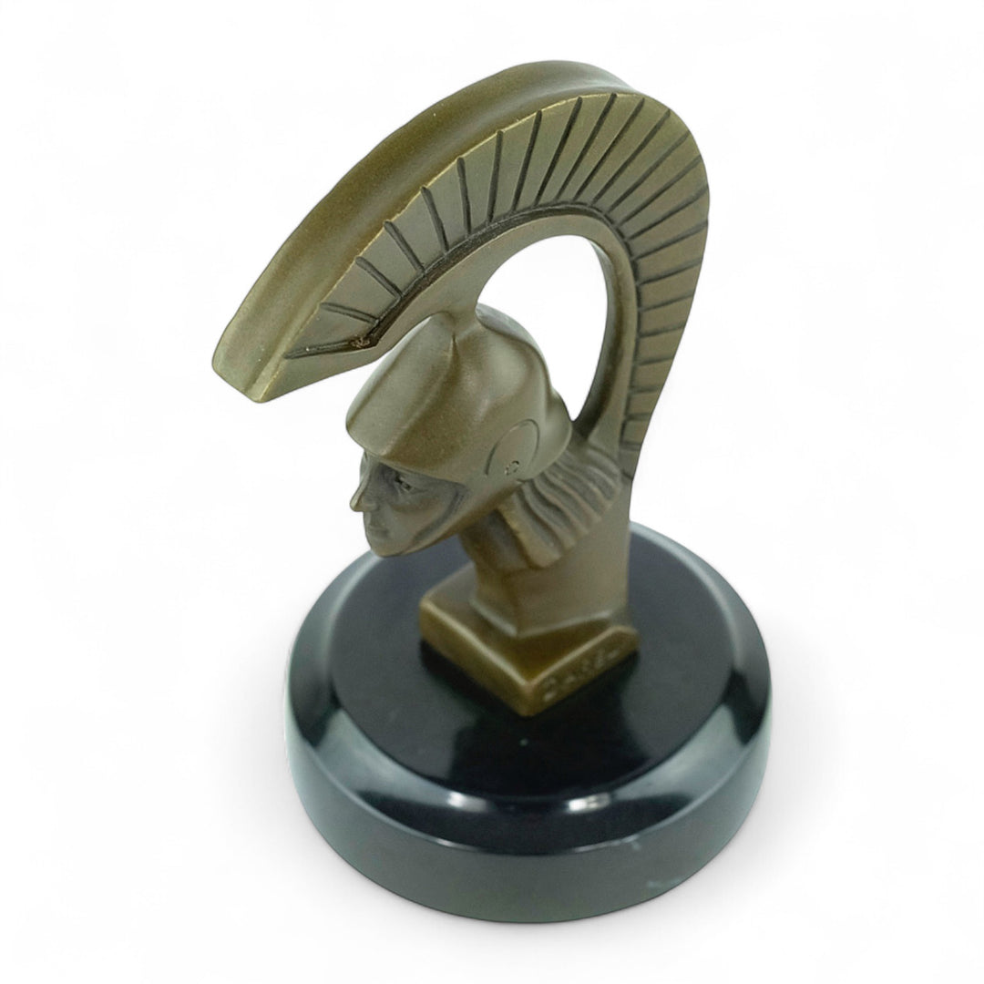Bronze Spartan car mascot in Art Deco style