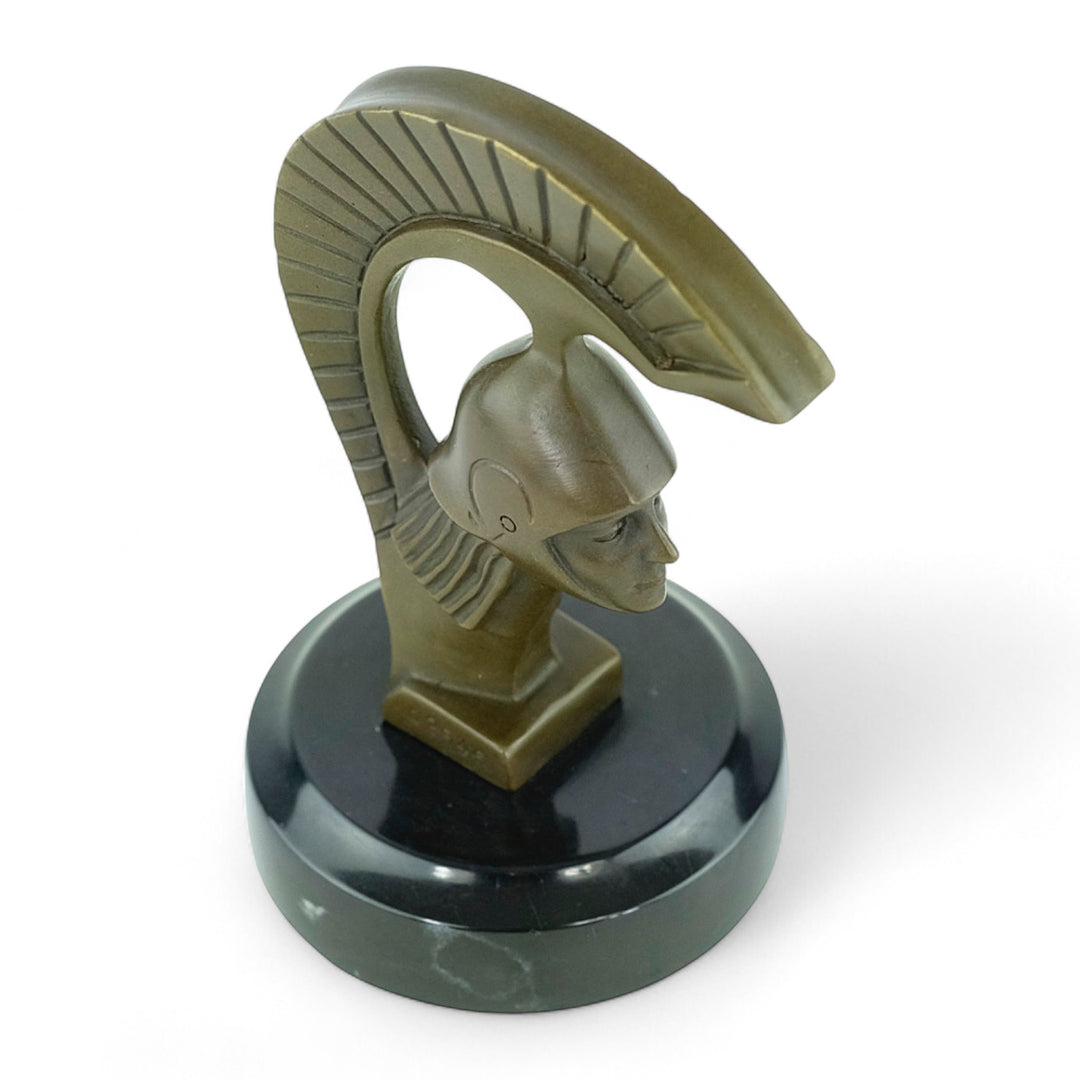 Bronze Spartan car mascot in Art Deco style