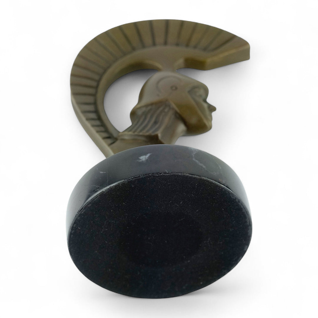 Bronze Spartan car mascot in Art Deco style