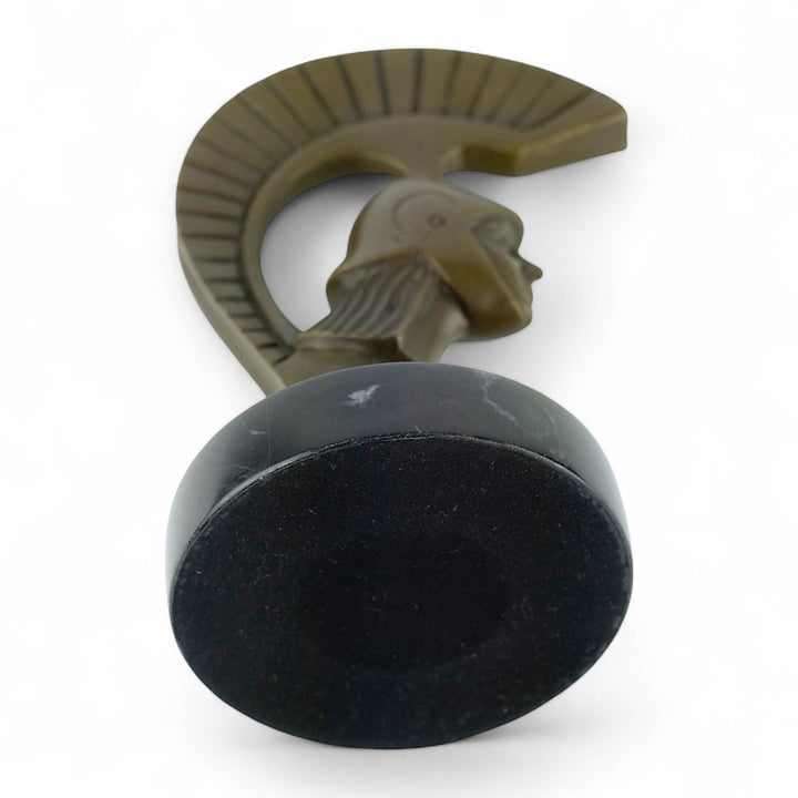 Bronze Spartan car mascot in Art Deco style