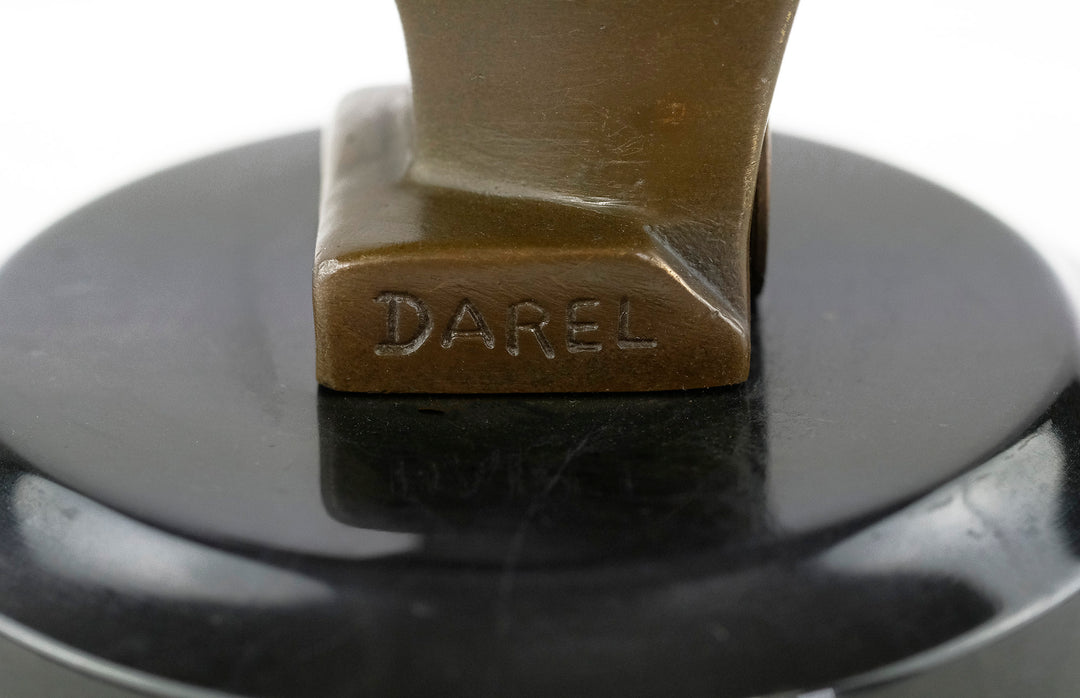 Bronze Spartan car mascot in Art Deco style