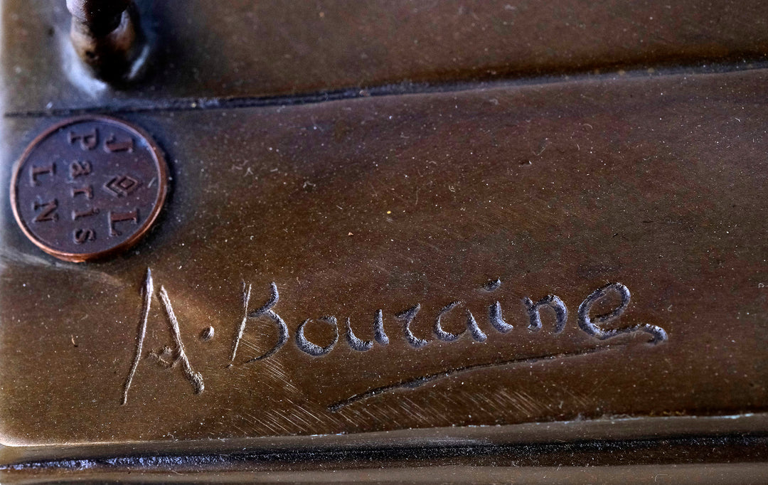 Bronzeskulptur der Diana, der Jägerin, mit springenden Rehen – nach Bouraine