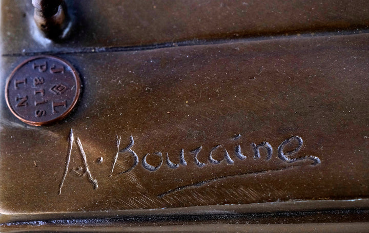 Bronzeskulptur der Diana, der Jägerin, mit springenden Rehen – nach Bouraine