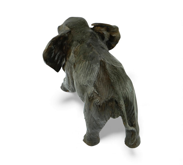 Vintage bronze sculpture of a walking African elephant