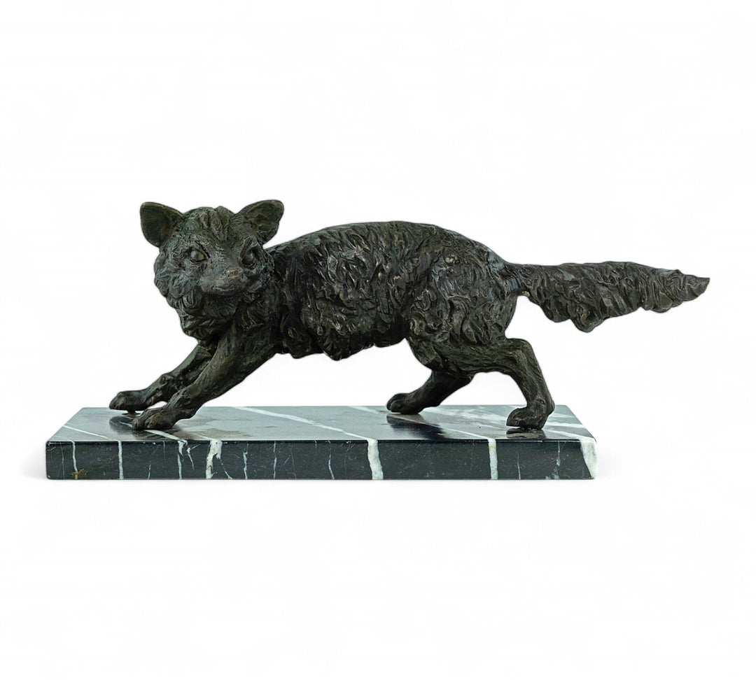 Bronze sculpture of a wiley fox