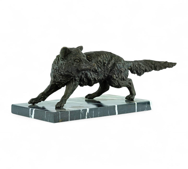 Bronze sculpture of a wiley fox