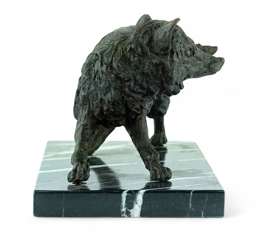 Bronze sculpture of a wiley fox