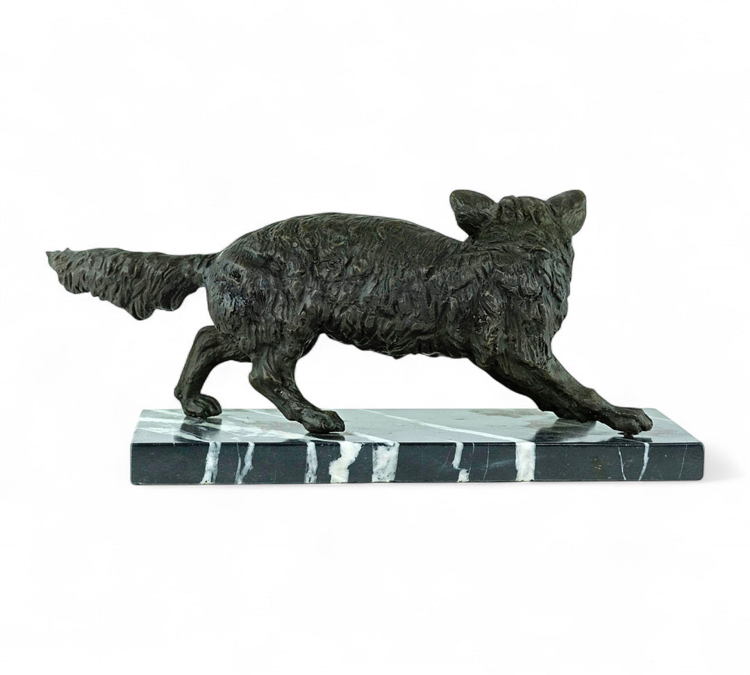 Bronze sculpture of a wiley fox
