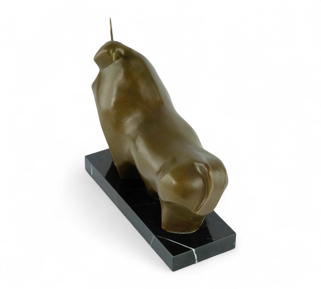 Bronze bull sculpture inspired by Fernando Botero