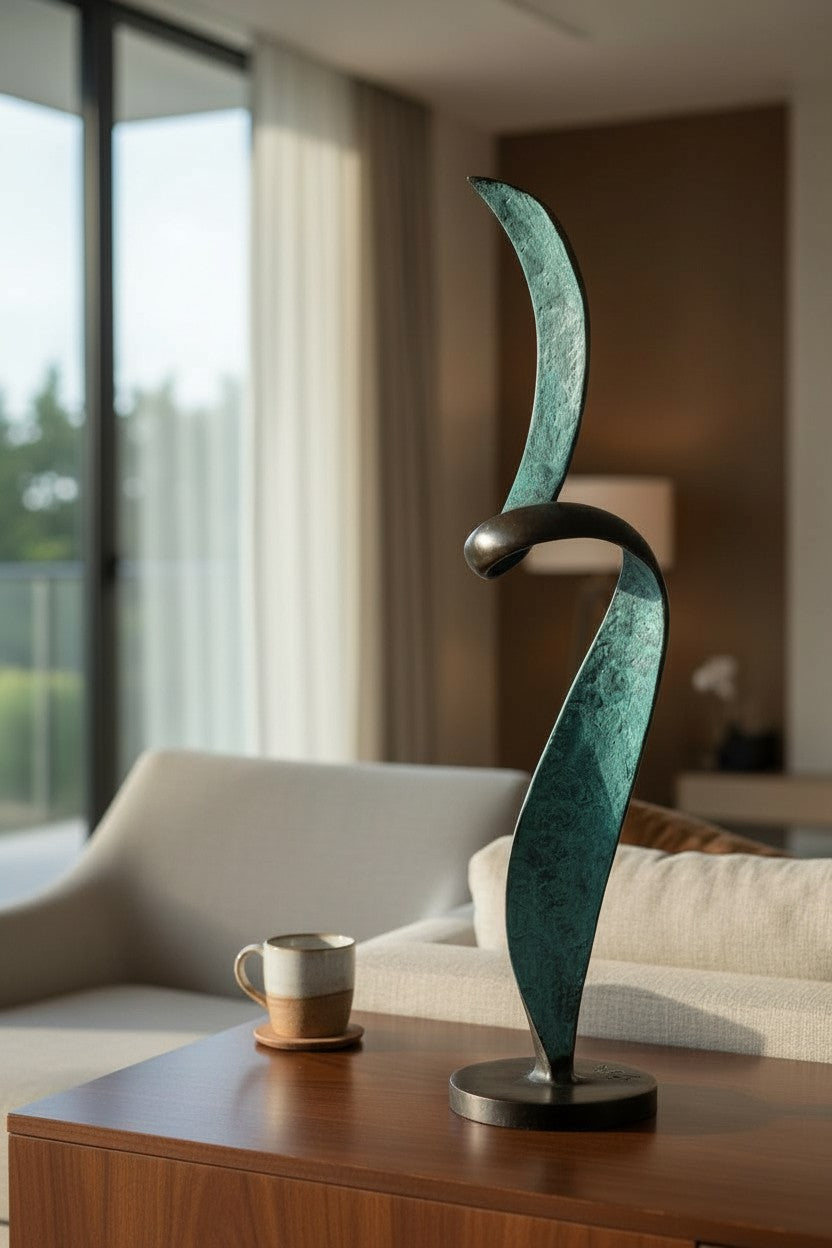 Scultura moderna in bronzo a spirale elicoidale (per interni ed esterni)