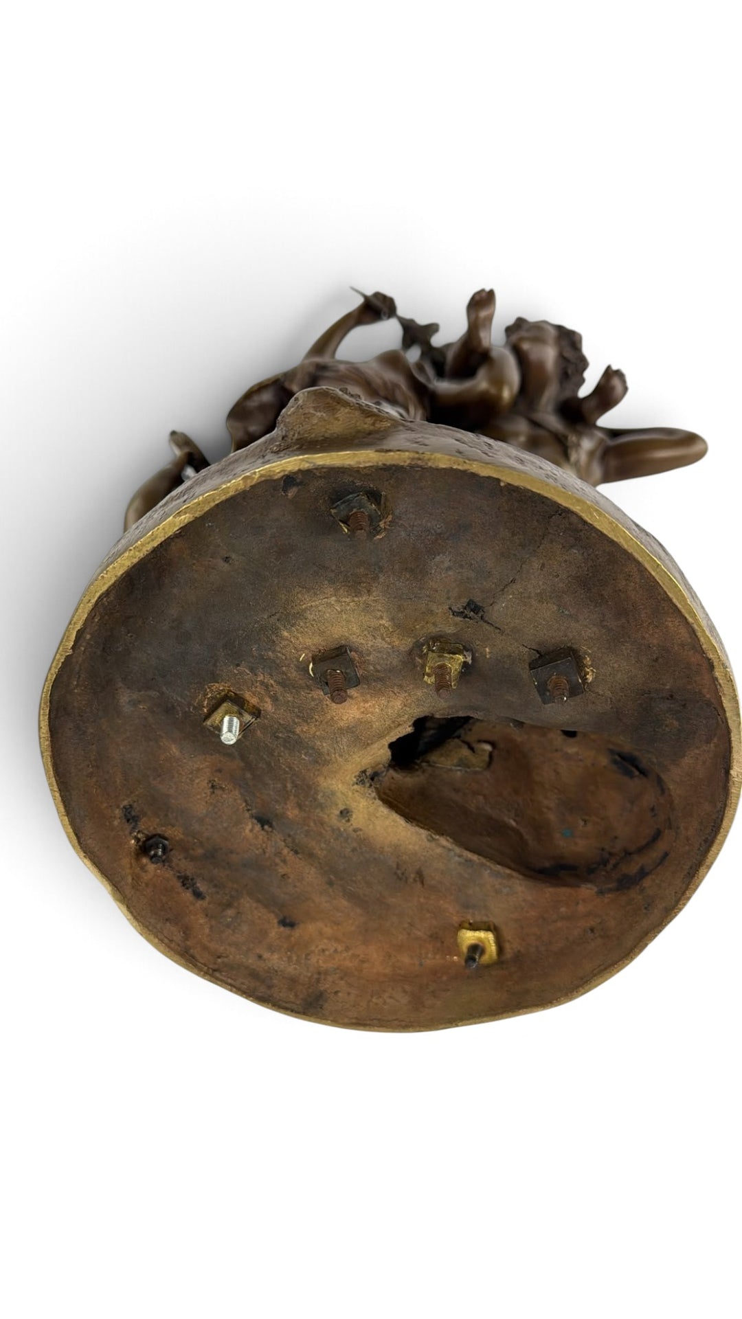 Scultura antica in bronzo Il trionfo di Bacco dopo Clodion 
