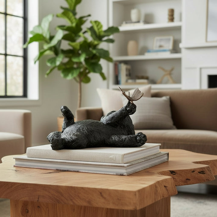 Bronze sculpture of a kitten with a butterfly (indoor & outdoor)