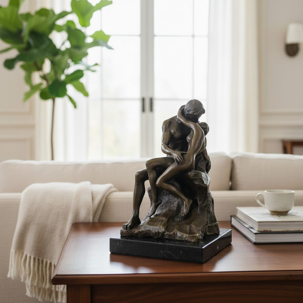Bronzen beeld "Le Baiser“ naar Rodin