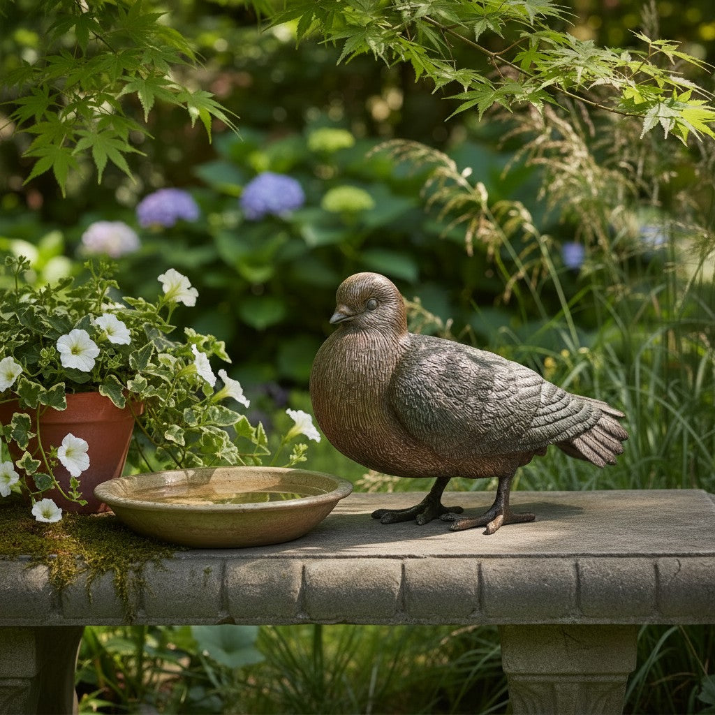 Bronze Sculpture of a Pigeon