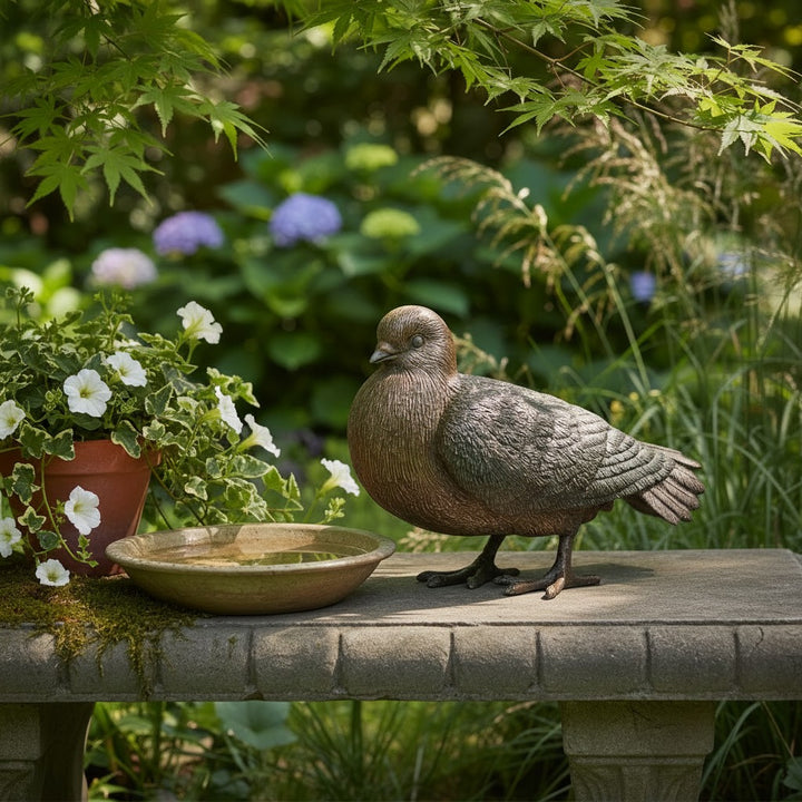 Bronze Sculpture of a Pigeon