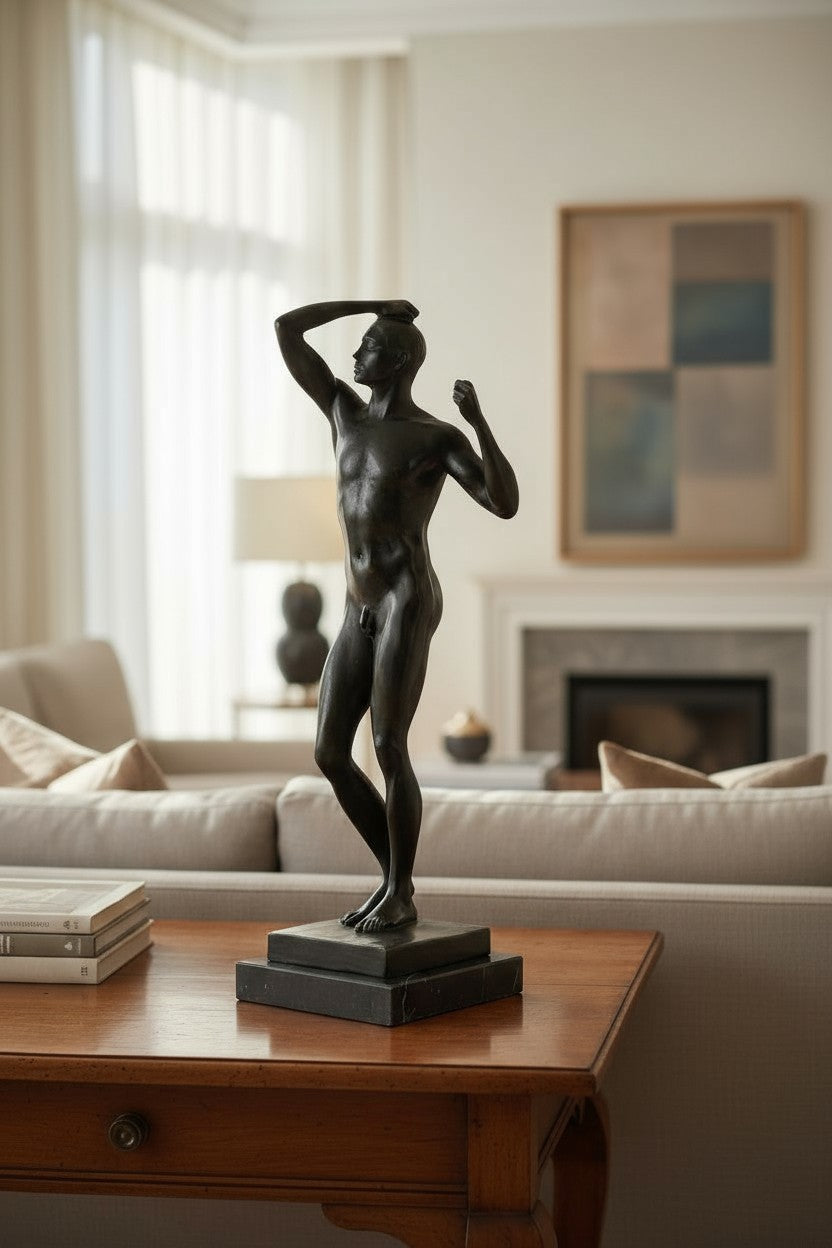 Bronzen beeld 'The Age of Bronze' naar Rodin